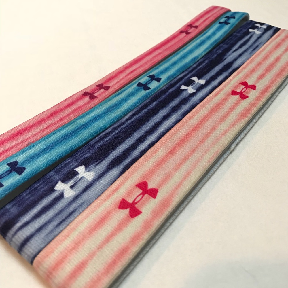 4 Multicolored Tie-Dyed Underarmour Headbands